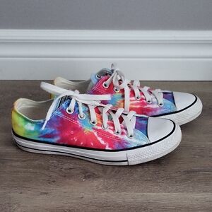 Converse Chuck Taylor All Star Low Top Tie Dye Rainbow Sneakers Sz 8